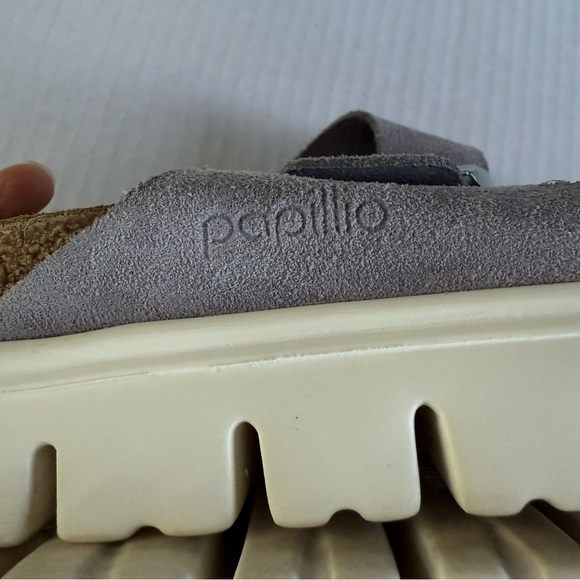 Papillio Light Purple Fog Suede Leather Chunky Sandals Size 37 6W 4M - Picture 8 of 11